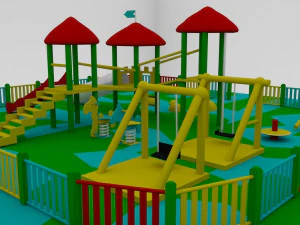 Simple Children Playground 01 3D Model