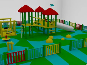 Simple Children Playground 01 3D Model