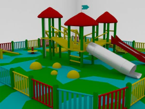 Simple Children Playground 01 3D Model