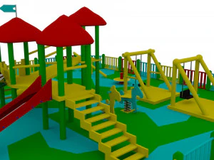 Simple Children Playground 01 3D Model