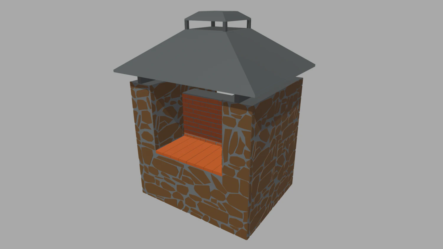 Low Poly Barbecue 3D Model .c4d .max .obj .3ds .fbx .stl .blend 