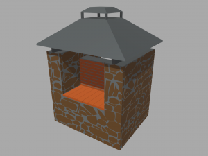 Low Poly Barbecue Modèle 3D