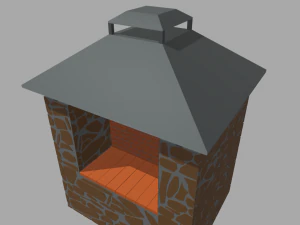 Low Poly Barbecue 3D Model