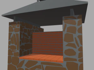 Low Poly Barbecue 3D Model