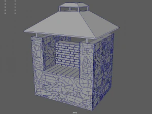 Low Poly Barbecue 3D Model