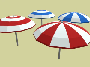 Paquete de playa de baja poli Modelo 3D