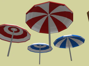 Paquete de playa de baja poli Modelo 3D