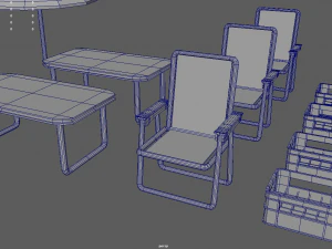 Paquete de playa de baja poli Modelo 3D