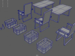 Paquete de playa de baja poli Modelo 3D