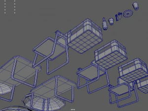 Paquete de playa de baja poli Modelo 3D