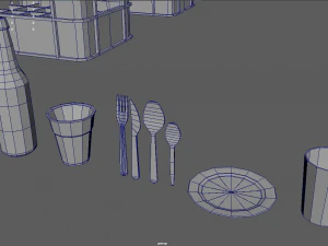 Paquete de playa de baja poli Modelo 3D