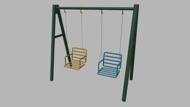Low Poly Swing 3D Model .c4d .max .obj .3ds .fbx .stl .blend