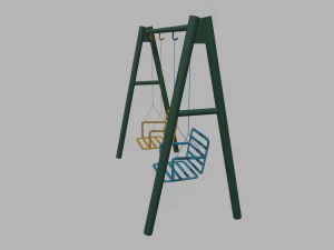 Low Poly Swing 3D Model