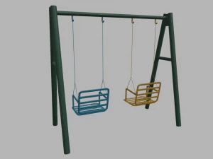 Low Poly Swing 3D Model