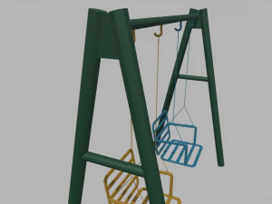 Low Poly Swing 3D Model