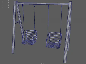 Low Poly Swing 3D Model