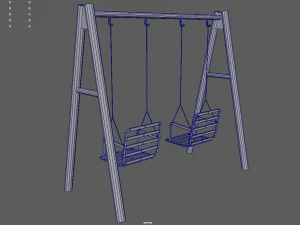 Low Poly Swing 3D Model