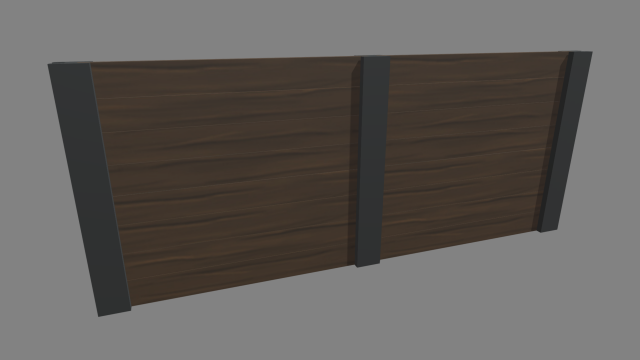 Low Poly Wooden Fence Modelo 3D .c4d .max .obj .3ds .fbx .stl .blend 