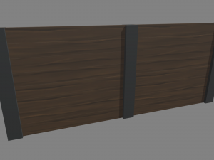 Low Poly Wooden Fence 3D Model