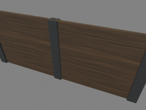 Low Poly Wooden Fence Modelo 3D
