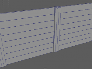 Low Poly Wooden Fence Modelo 3D
