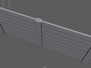 Low Poly Wooden Fence Modelo 3D