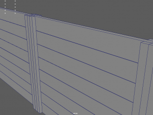 Low Poly Wooden Fence Modelo 3D