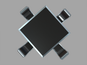 Low Poly Scifi Table Chairs 01 3D-Modell