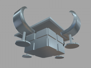 Low Poly Scifi Table Chairs 01 3D-Modell
