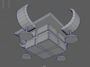 Low Poly Scifi Table Chairs 01 3D Model