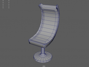 Low Poly Scifi Table Chairs 01 3D-Modell