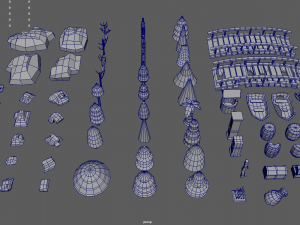 Low Poly Trees Videogame Assets 3D Model