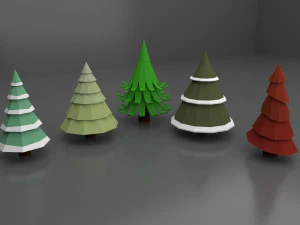 Lowpoly Trees Flower Rocks Assets Pack 3D Model