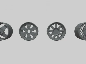 Pacote de rodas Low Poly 01 Modelo 3D