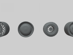 Low Poly Wheel Pack 01 3D 모델
