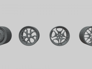 Low Poly Wheel Pack 01 3D 모델