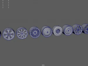 Pacote de rodas Low Poly 01 Modelo 3D