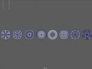 Pacote de rodas Low Poly 01 Modelo 3D