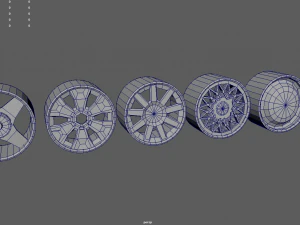 Pacote de rodas Low Poly 01 Modelo 3D