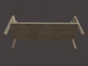 Low Poly White Wood Bench 3D 模型