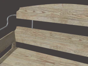 Low Poly White Wood Bench 3D Model