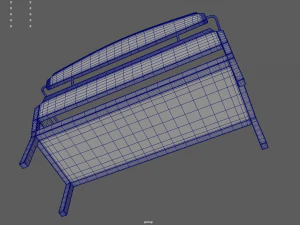 Low Poly White Wood Bench 3D Model