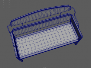 Low Poly White Wood Bench 3D 模型