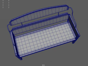 Low Poly White Wood Bench 3D Model