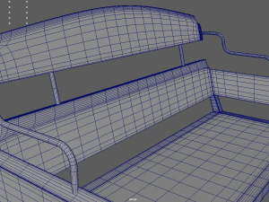Low Poly White Wood Bench 3D Model