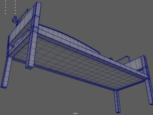 Low Poly White Wood Bench 3D Model