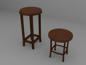 Old Vintage Bar Chairs 3D Model