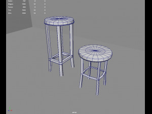 Old Vintage Bar Chairs 3D Model
