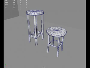 Old Vintage Bar Chairs 3D Model