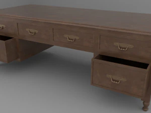 Old Vintage Desk 3D Model
